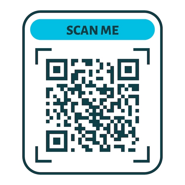 Vettore scansionami il design del codice qr codice qr per il trasferimento del testo di pagamento con il pulsante scan me illustrazione vettoriale