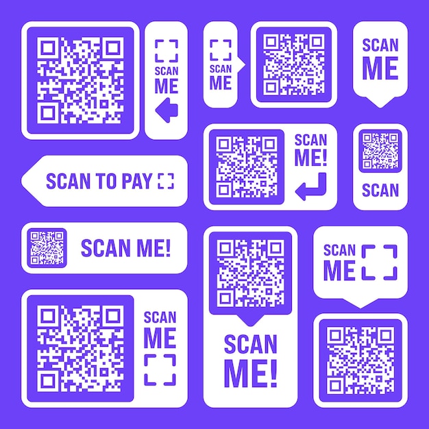 Scan me QR-code sticker online betaling speciale aanbieding verkoop stickers winkelen korting label of