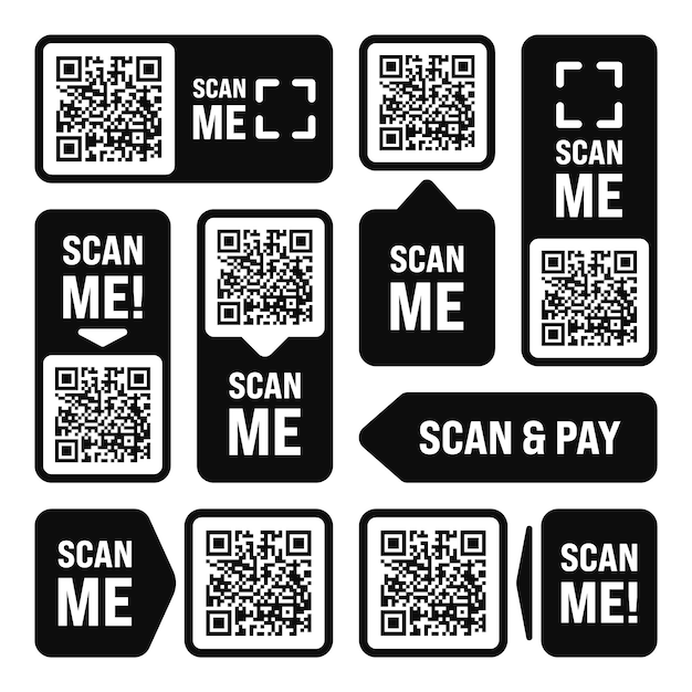 Vector scan me qr code sticker online payment special offer sale stickers shopping discount label or