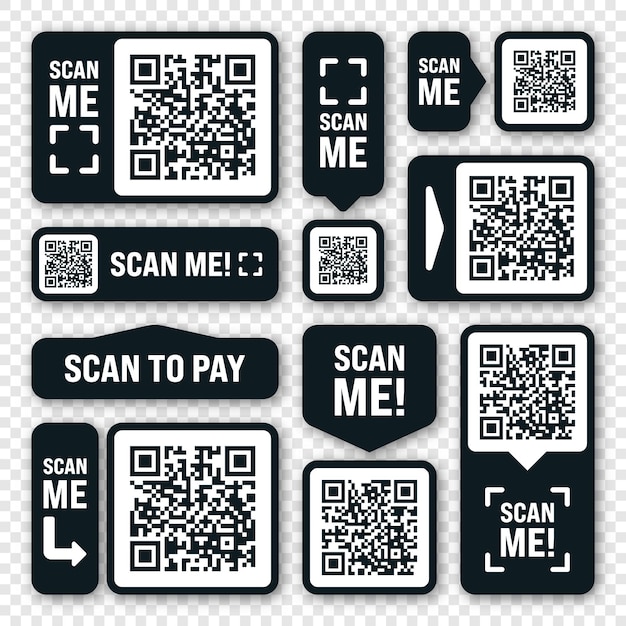 Vector scan me qr code sticker online payment special offer sale stickers shopping discount label or