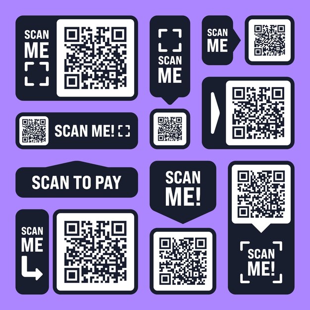 Scan me qr code sticker online payment special offer sale stickers shopping discount label or