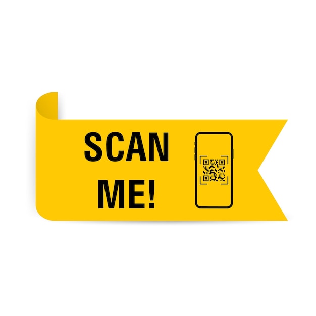 Scan mij pictogram met qr-code qr-code voor smartphone betaling vectorillustratie