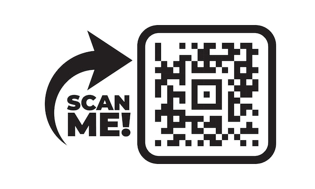 Vector scan mij-pictogram met qr-code