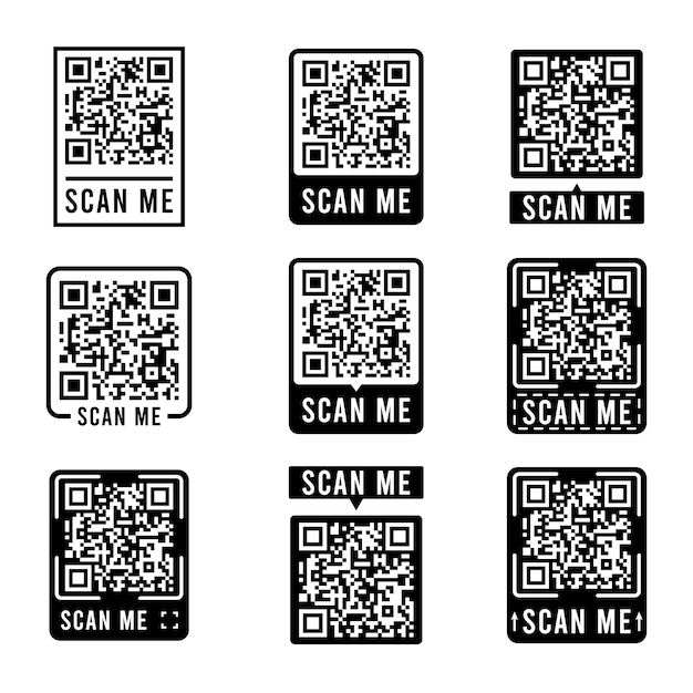 Scan mij QR-code sticker telefoon streepjescode pictogrammen