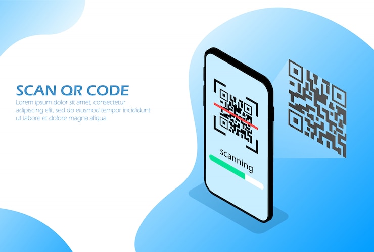 Vector scan qr code by phone.