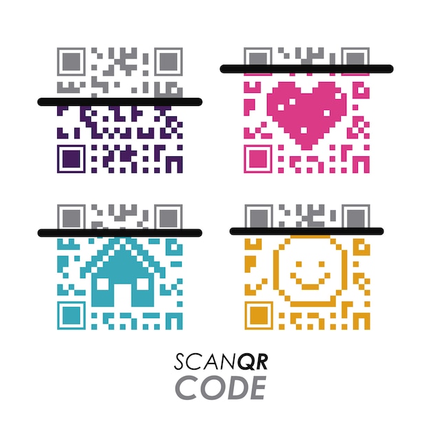 Vettore scansiona il design del codice qr