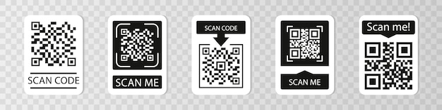 Scan qr code frame with shadow on a transparent background