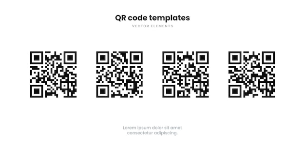 Qr 코드 아이콘 기호 기호를 스캔합니다. 디지털 스캔 Qr 코드 템플릿입니다. 스마트폰용 Qr 코드 스캔.