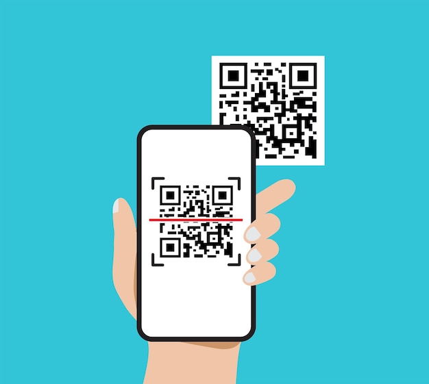 Scan QR-code met smartphone Digitaal geld Online winkelconcept