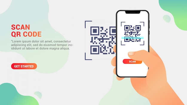 Сканировать qr-код, мобильный телефон сканирование qr-кода