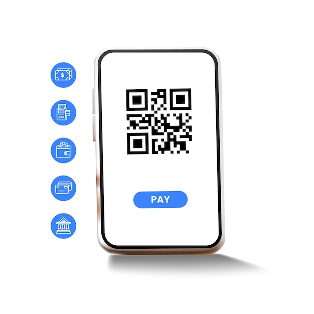 Vector scan qr code to pay finance digital banking commerce service phone with business finance icon