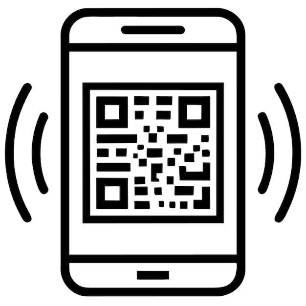 Vector scan qr code with phone icon