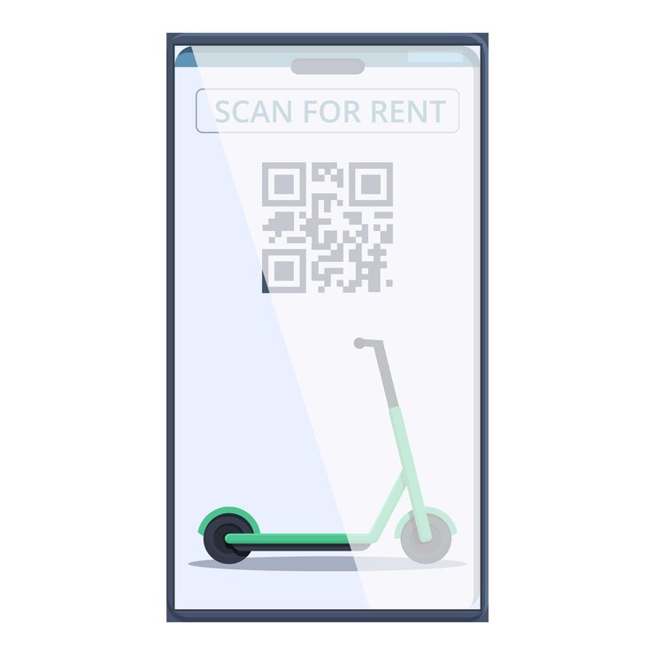 Vector scan for rent icon cartoon vector online qr code