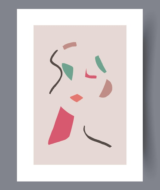 Scandinavian abstract vector print set