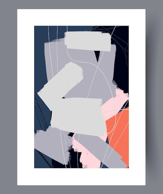 Scandinavian abstract vector print set