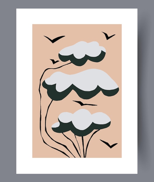 Scandinavian abstract vector print set