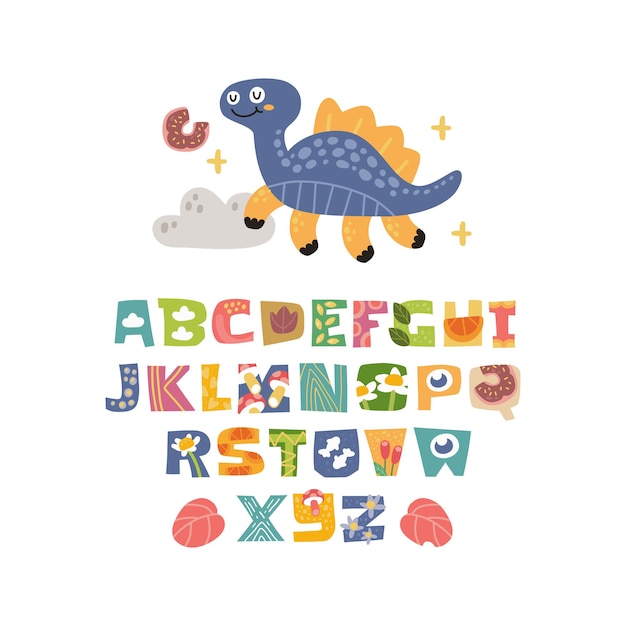 scandinavian alphabet set cute fantasy and clipart colorful collection isolated element