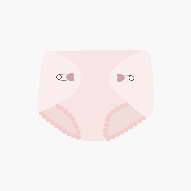 scandinavian boho hand drawn cartoon baby diaper in pastel colors kids clothes