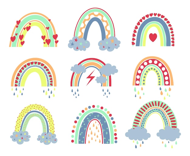 Scandinavian boho rainbow collection cute