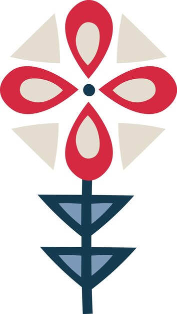 Vector scandinavian folk style flower