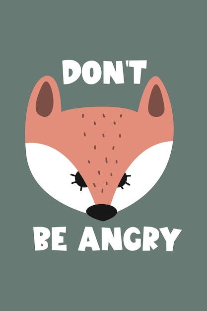 Vector scandinavian fox head art print wall decor