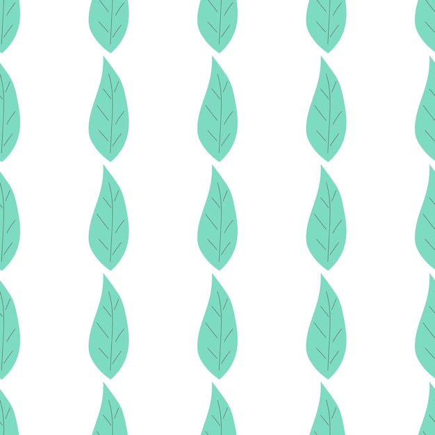 Scandinavian minimalist seamless pattern with hand drawn leaves