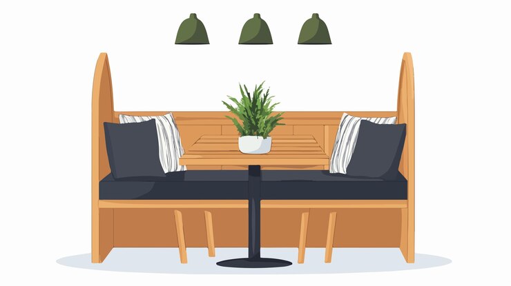 Vector scandinavian style breakfast nook and dining flat vector