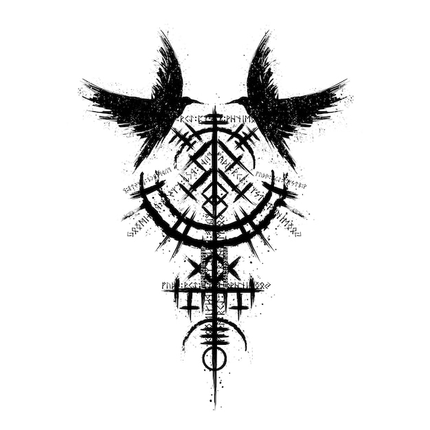 Vector scandinavian viking black grunge symbol