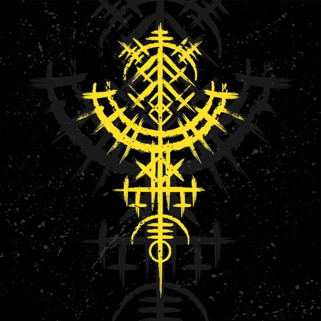 Vector scandinavian viking yellow symbol wallpaper