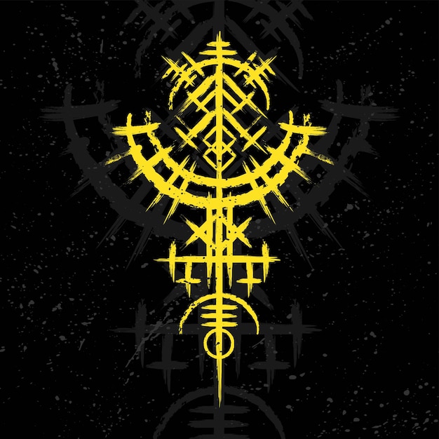 Scandinavian viking yellow symbol wallpaper