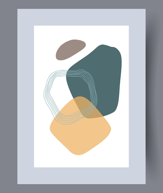 Scandinavische abstracte vector print. Minimalistische abstracte muur kunst achtergrond om af te drukken. Scandinavische vectorstijl.