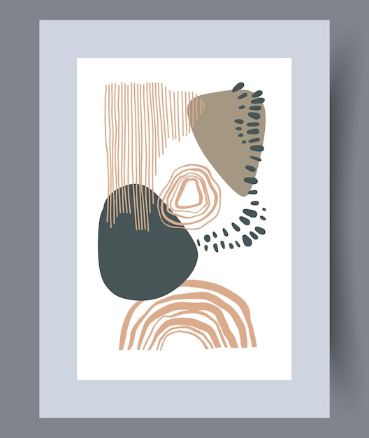 Scandinavische abstracte vector print. Minimalistische abstracte muur kunst achtergrond om af te drukken. Scandinavische vectorstijl.