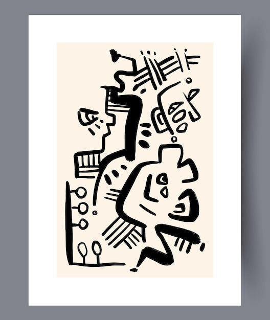 Scandinavische abstracte vectorprint set