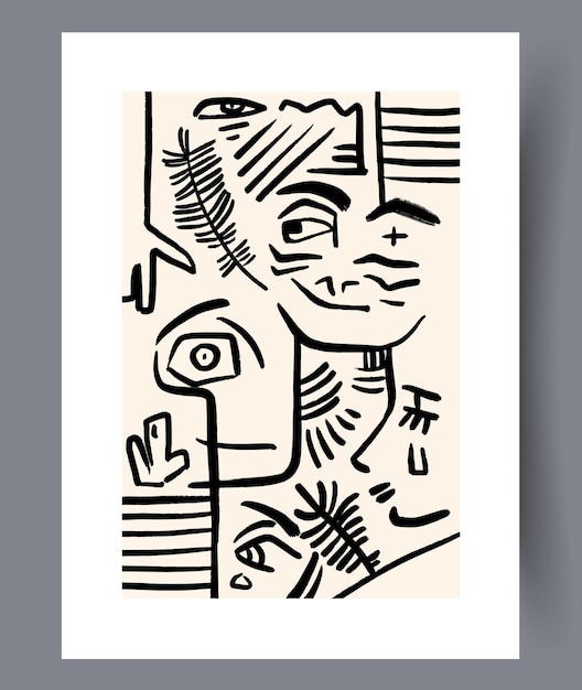 Scandinavische abstracte vectorprint set
