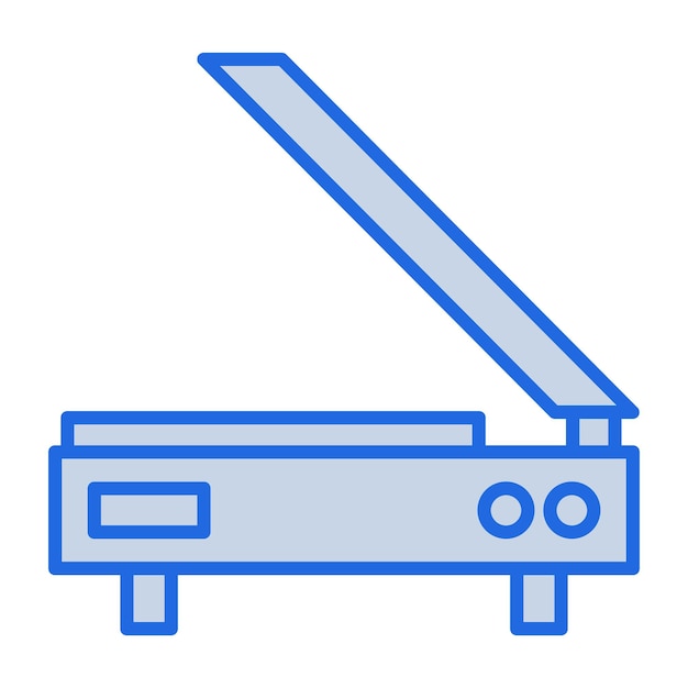 Vector scanner blue tone illustration