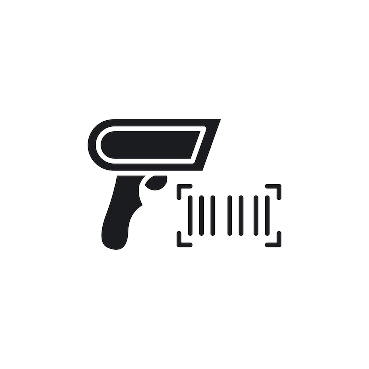Vector scanner gun icon isolated on white background