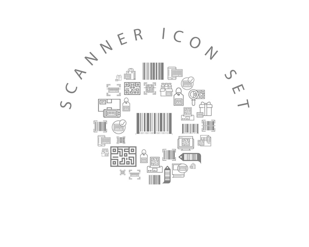 Vector scanner icon set design