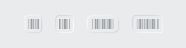 Vector scanning bar code icon button set neumorphism style vector eps 10