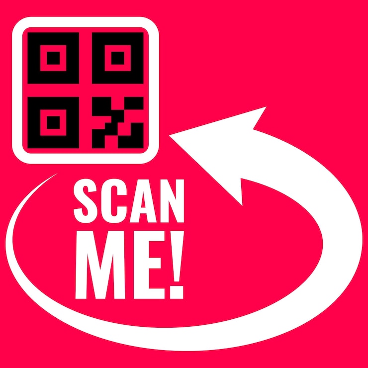 Vector scanning qr code to mobile phone isometric qrcode frame
