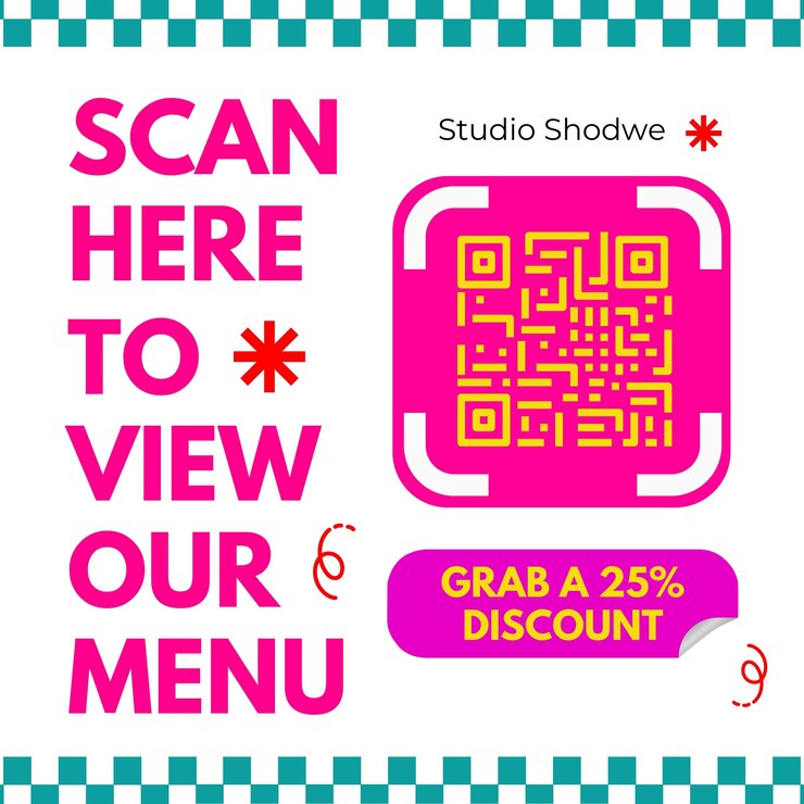 Scanning QR code to Mobile Phone isometric QRcode frame