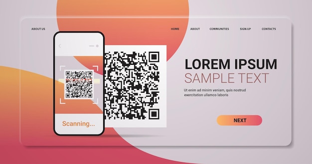 스마트 폰 화면에서 Qr 코드 스캔 전자 디지털 기술 기계 판독 가능한 바코드 확인