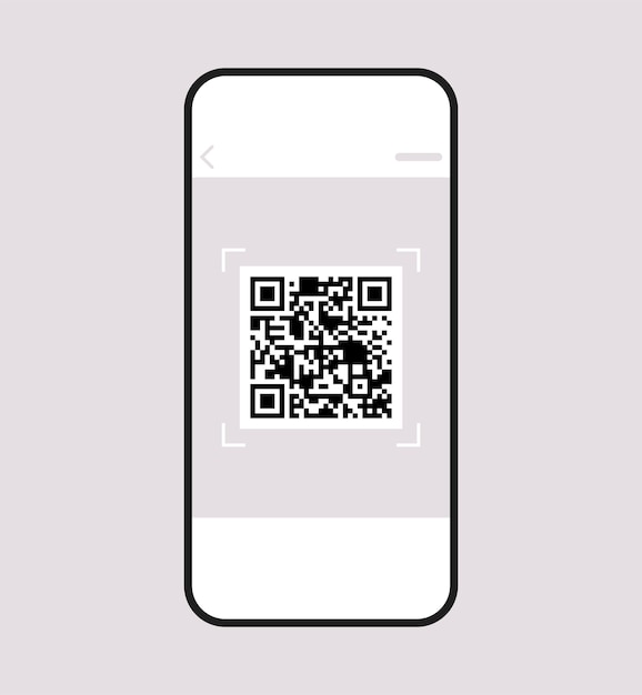 Сканирование qr-кода на экране смартфона и плоская векторная иллюстрация цифровых технологий