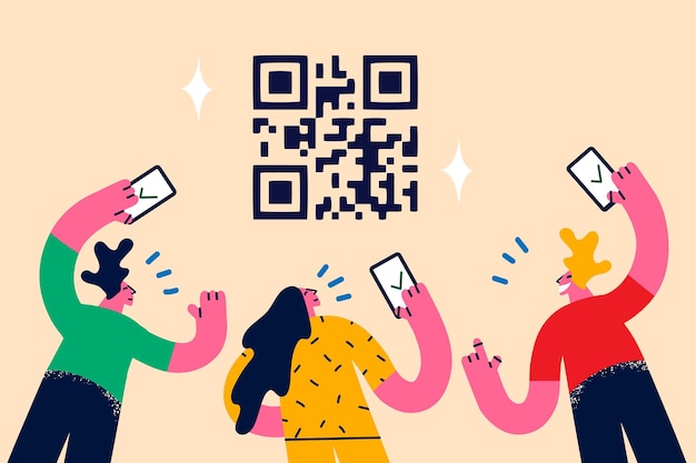 Scansione di codici qr e concetto di tecnologie