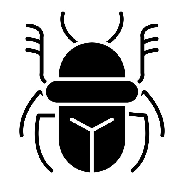 Vector scarab glyph effen zwarte afbeelding