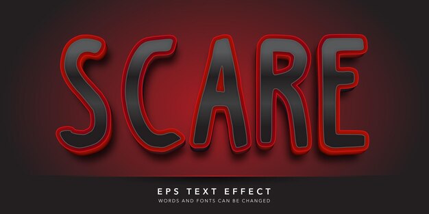 scare 3d editable text effect