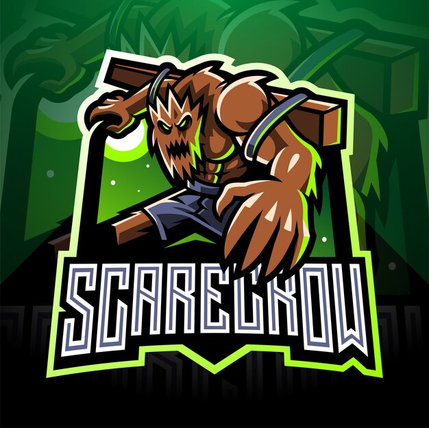 Progettazione di logo mascotte esport spaventapasseri