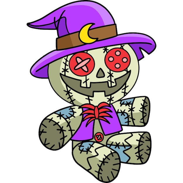 Vector scarecrow halloween cartoon colored clipart