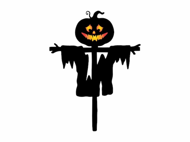 Scarecrow Halloween Silhouette Illustration