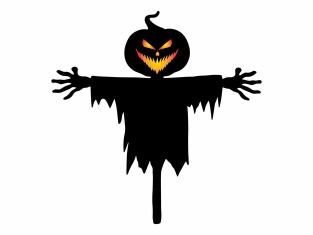 Scarecrow Halloween Silhouette Illustration