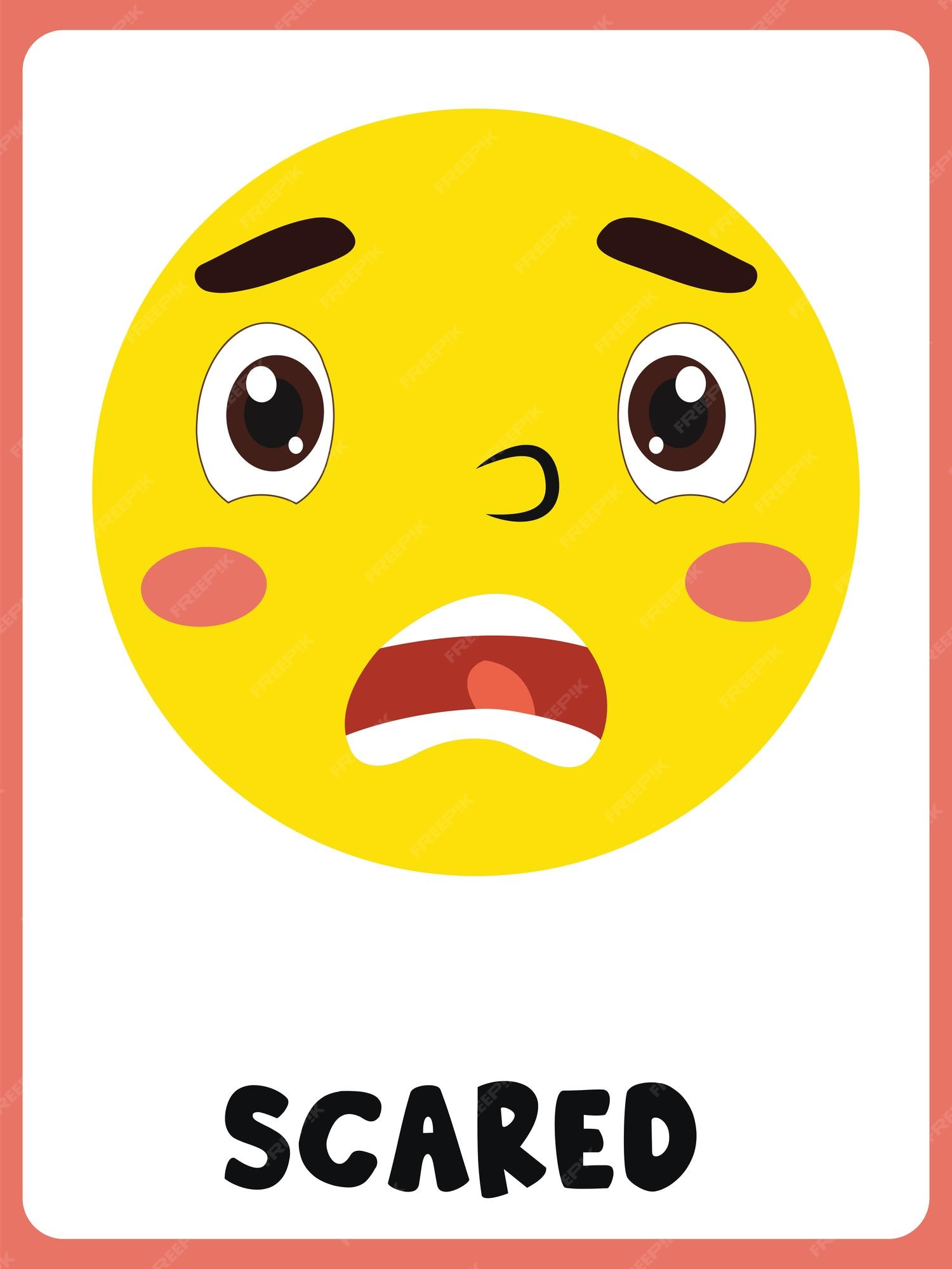 Scared Emoticon Clipart Transparent Background, Creative White